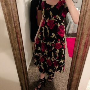 Vintage 1990’s Floral Rose Dress Medium Gothic Cottage Core